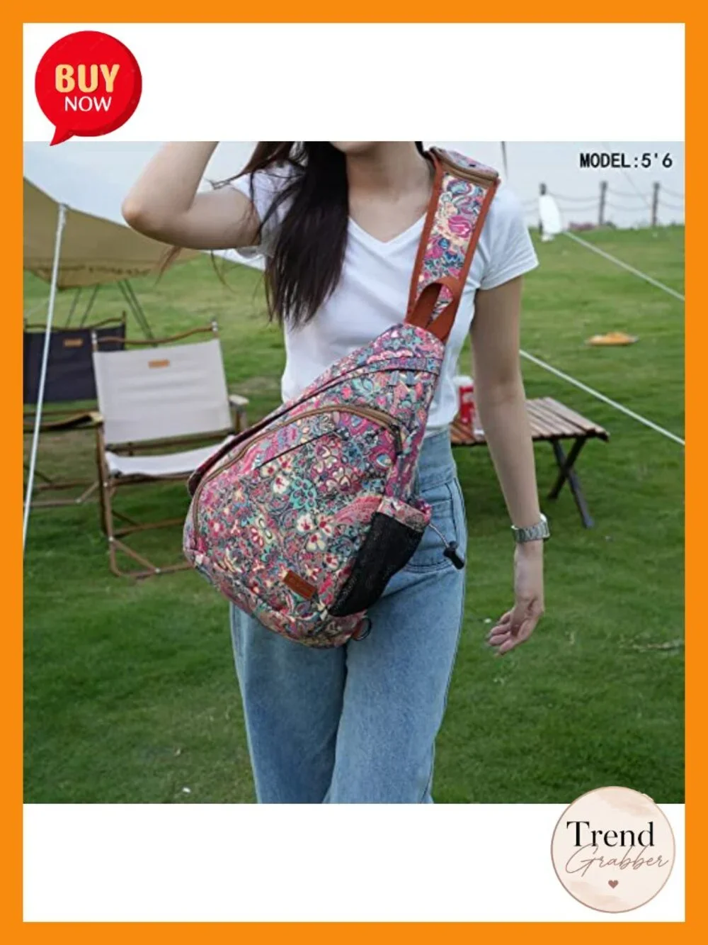 Sling Backpack Crossbody Chest Bag Travel Hiking Daypack for Women Large